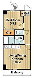 コロッサル六地蔵 1LDKの間取図画像