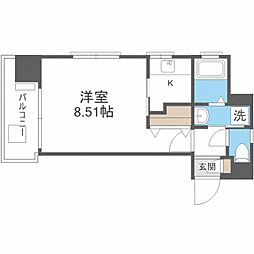 エンクレスト博多駅前2 1Kの間取図画像