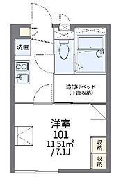 レオパレスシャルマン 1Kの間取図画像