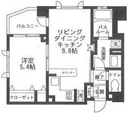 クリオ渋谷ラ・モード 5階1LDKの間取り