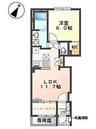 東松山市山崎町 アパートV期新築工事 1LDKの間取図画像