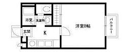 ガーデンコート日吉ウエスト 1Kの間取図画像