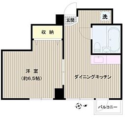 すいーとぴあ本郷 1DKの間取図画像