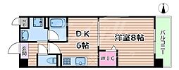 Osaka Metro今里筋線 鴫野駅 徒歩5分の賃貸マンション 2階1DKの間取り