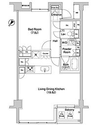 代官山BLESS 1LDKの間取図画像