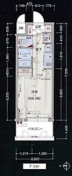 プレサンス京都駅前千都 1Kの間取図画像