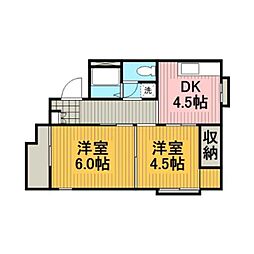メゾン横山 2DKの間取図画像