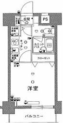 スカイコート都立大学3 1Kの間取図画像