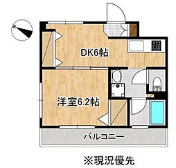 レインボープラザ 1DKの間取図画像