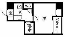 スカイコート文京湯島 1Kの間取図画像