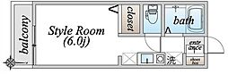 フラッツ本太 1Kの間取図画像
