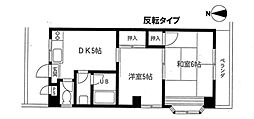オレンジコートフジサワ 2DKの間取図画像