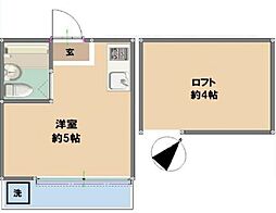 ジュネス小手指 ワンルームの間取図画像