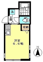 ツインズ多摩川 ワンルームの間取図画像