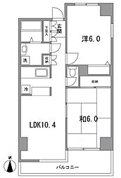 ウィスタリアガーデン 2LDKの間取図画像