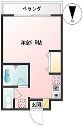 フクイマンション ワンルームの間取図画像