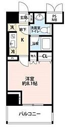 ライジングプレイス浅草弐番館 1Kの間取図画像