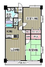 アウラ10 2LDKの間取図画像