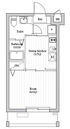 アーバンパーク六町 1DKの間取図画像
