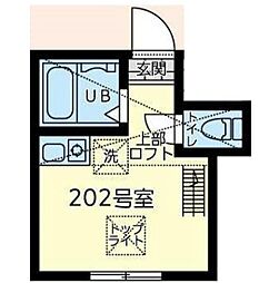 アルデア イシワタ ワンルームの間取図画像