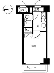 スカイコート草加 ワンルームの間取図画像