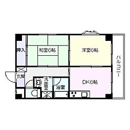 ファミリエ長居 2DKの間取図画像