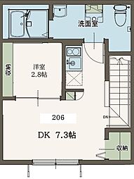Agrande Nishi-Kokubunji 1DKの間取図画像
