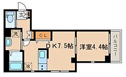 シーズ・ガレリア目黒 1DKの間取図画像