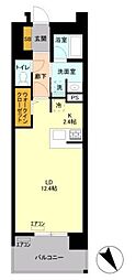 ロイヤルパーリスリバーサイド 1Kの間取図画像