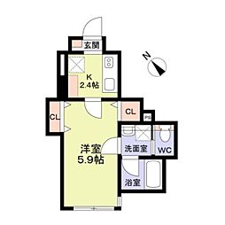 WoodCrest沼袋Terrace 1Kの間取図画像