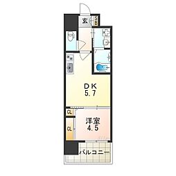 Osaka Metro長堀鶴見緑地線 門真南駅 徒歩7分の賃貸マンション 10階1DKの間取り