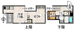 CB北柏カーム 1Kの間取図画像