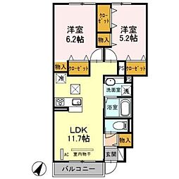 セリシール 2LDKの間取図画像
