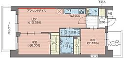 プレジオ北綾瀬ASIAN 2LDKの間取図画像