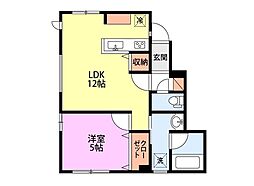 BRUNO 1LDKの間取図画像