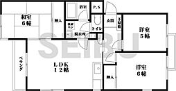 カザリヤハイツ長尾 3LDKの間取図画像