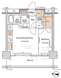 ブランシエスタ木場 1LDKの間取図画像