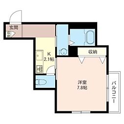 アリスティオ 3階1Kの間取り