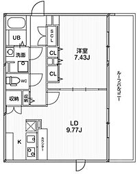 パセオ東新宿 1LDKの間取図画像