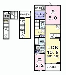 ソレイユ緑ヶ丘 2LDKの間取図画像