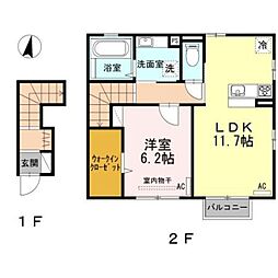 ウィットAR 1LDKの間取図画像