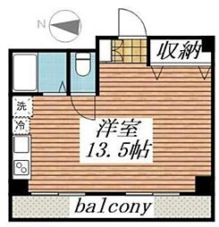 メゾン・ド・ヴィレ鷺沼 ワンルームの間取図画像