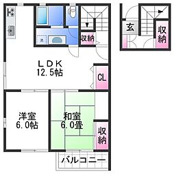 ウィット中之島 2LDKの間取図画像