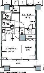 ザ・東京タワーズミッドタワー 26階2LDKの間取り