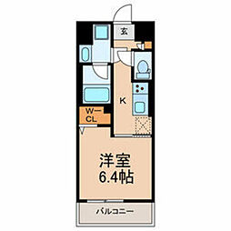 H&KKASHIWAHILLS 1Kの間取図画像