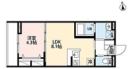 robot home 荻窪(ロボットホームオギクボ) 1LDKの間取図画像