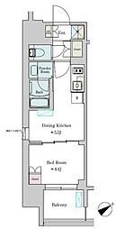Brilliaist大井町 1DKの間取図画像