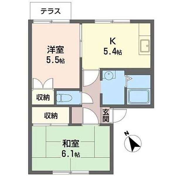 ＫＯＳＨＩＮハイツ 0101｜大阪府堺市北区百舌鳥梅北町５丁(賃貸アパート2K・1階・41.00㎡)の写真 その2