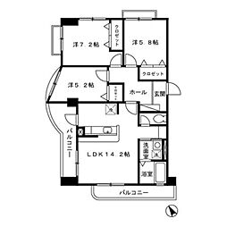 ハイライズ　ミチホ 5階3LDKの間取り