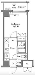 プラウドフラット早稲田 1Kの間取図画像